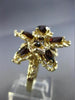 ANTIQUE EXTRA LARGE 6.0CT AAA GARNET 14KT YELLOW GOLD 3D FLOWER RING #25609