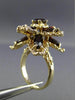 ANTIQUE EXTRA LARGE 6.0CT AAA GARNET 14KT YELLOW GOLD 3D FLOWER RING #25609