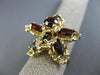ANTIQUE EXTRA LARGE 6.0CT AAA GARNET 14KT YELLOW GOLD 3D FLOWER RING #25609