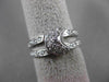 ANTIQUE WIDE .65CT DIAMOND 14KT WHITE GOLD 3D PAVE MOON DOUBLE BAND RING #3217