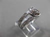 ANTIQUE WIDE .65CT DIAMOND 14KT WHITE GOLD 3D PAVE MOON DOUBLE BAND RING #3217