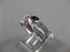 ANTIQUE WIDE .65CT DIAMOND 14KT WHITE GOLD 3D PAVE MOON DOUBLE BAND RING #3217