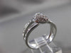 ANTIQUE WIDE .65CT DIAMOND 14KT WHITE GOLD 3D PAVE MOON DOUBLE BAND RING #3217