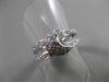 ANTIQUE WIDE .65CT DIAMOND 14KT WHITE GOLD 3D PAVE MOON DOUBLE BAND RING #3217