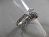 ANTIQUE WIDE .65CT DIAMOND 14KT WHITE GOLD 3D PAVE MOON DOUBLE BAND RING #3217