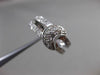 ANTIQUE WIDE .65CT DIAMOND 14KT WHITE GOLD 3D PAVE MOON DOUBLE BAND RING #3217