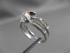 ANTIQUE WIDE .65CT DIAMOND 14KT WHITE GOLD 3D PAVE MOON DOUBLE BAND RING #3217