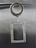 ESTATE .46CT DIAMOND 14KT WHITE GOLD 3D CIRCLE & RECTANGULAR HANGING EARRINGS