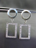 ESTATE .46CT DIAMOND 14KT WHITE GOLD 3D CIRCLE & RECTANGULAR HANGING EARRINGS