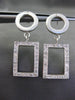 ESTATE .46CT DIAMOND 14KT WHITE GOLD 3D CIRCLE & RECTANGULAR HANGING EARRINGS