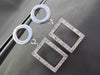 ESTATE .46CT DIAMOND 14KT WHITE GOLD 3D CIRCLE & RECTANGULAR HANGING EARRINGS