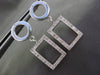 ESTATE .46CT DIAMOND 14KT WHITE GOLD 3D CIRCLE & RECTANGULAR HANGING EARRINGS