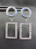 ESTATE .46CT DIAMOND 14KT WHITE GOLD 3D CIRCLE & RECTANGULAR HANGING EARRINGS