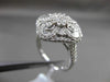 ANTIQUE LARGE 1.07CT DIAMOND 18KT WHITE GOLD SQUARE FILIGREE FLORAL CLUSTER RING