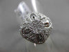 ANTIQUE LARGE 1.07CT DIAMOND 18KT WHITE GOLD SQUARE FILIGREE FLORAL CLUSTER RING