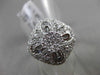 ANTIQUE LARGE 1.07CT DIAMOND 18KT WHITE GOLD SQUARE FILIGREE FLORAL CLUSTER RING