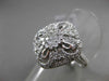 ANTIQUE LARGE 1.07CT DIAMOND 18KT WHITE GOLD SQUARE FILIGREE FLORAL CLUSTER RING