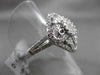 ANTIQUE LARGE 1.07CT DIAMOND 18KT WHITE GOLD SQUARE FILIGREE FLORAL CLUSTER RING