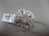 ANTIQUE LARGE 1.07CT DIAMOND 18KT WHITE GOLD SQUARE FILIGREE FLORAL CLUSTER RING
