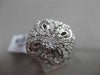 ANTIQUE LARGE 1.07CT DIAMOND 18KT WHITE GOLD SQUARE FILIGREE FLORAL CLUSTER RING
