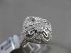 ANTIQUE LARGE 1.07CT DIAMOND 18KT WHITE GOLD SQUARE FILIGREE FLORAL CLUSTER RING