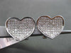 ESTATE LARGE 1.03CT DIAMOND 14KT WHITE GOLD 3D PAVE CURVED HEART LOVE EARRINGS