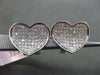 ESTATE LARGE 1.03CT DIAMOND 14KT WHITE GOLD 3D PAVE CURVED HEART LOVE EARRINGS