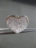 ESTATE LARGE 1.03CT DIAMOND 14KT WHITE GOLD 3D PAVE CURVED HEART LOVE EARRINGS