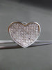 ESTATE LARGE 1.03CT DIAMOND 14KT WHITE GOLD 3D PAVE CURVED HEART LOVE EARRINGS