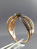 EFFY 1.50CT WHITE & CHOCOLATE FANCY DIAMOND 14KT ROSE GOLD 3D LOVE KNOT RING