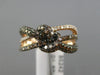 EFFY 1.50CT WHITE & CHOCOLATE FANCY DIAMOND 14KT ROSE GOLD 3D LOVE KNOT RING