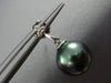 ESTATE .06CT DIAMOND 14KT WHITE GOLD AAA TAHITIAN PEARL 3 STONE HANGING EARRINGS