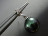 ESTATE .06CT DIAMOND 14KT WHITE GOLD AAA TAHITIAN PEARL 3 STONE HANGING EARRINGS