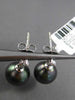 ESTATE .06CT DIAMOND 14KT WHITE GOLD AAA TAHITIAN PEARL 3 STONE HANGING EARRINGS