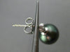 ESTATE .06CT DIAMOND 14KT WHITE GOLD AAA TAHITIAN PEARL 3 STONE HANGING EARRINGS