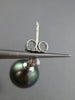 ESTATE .06CT DIAMOND 14KT WHITE GOLD AAA TAHITIAN PEARL 3 STONE HANGING EARRINGS