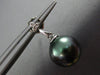 ESTATE .06CT DIAMOND 14KT WHITE GOLD AAA TAHITIAN PEARL 3 STONE HANGING EARRINGS