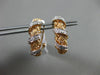 ESTATE .25CT DIAMOND 14KT WHITE & ROSE GOLD 3D WOVEN MULTI ROW SWIRL EARRINGS