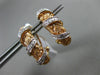 ESTATE .25CT DIAMOND 14KT WHITE & ROSE GOLD 3D WOVEN MULTI ROW SWIRL EARRINGS