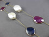 ANTIQUE 6.0CTW AAA MULTI COLOR GEM & PEARL BY THE YARD 14KT YELLOW GOLD NECKLACE
