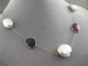 ANTIQUE 6.0CTW AAA MULTI COLOR GEM & PEARL BY THE YARD 14KT YELLOW GOLD NECKLACE