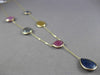 ANTIQUE 20.0CT EXTRA FACET MULTI COLOR SAPPHIRE 14KT YELLOW GOLD LARIAT NECKLACE