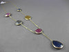 ANTIQUE 20.0CT EXTRA FACET MULTI COLOR SAPPHIRE 14KT YELLOW GOLD LARIAT NECKLACE