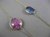 ANTIQUE 20.0CT EXTRA FACET MULTI COLOR SAPPHIRE 14KT YELLOW GOLD LARIAT NECKLACE