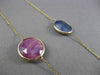 ANTIQUE 20.0CT EXTRA FACET MULTI COLOR SAPPHIRE 14KT YELLOW GOLD LARIAT NECKLACE
