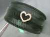 ESTATE .11CT DIAMOND 18K ROSE GOLD 3D HEART MESH STAINLESS STEEL BANGLE BRACELET