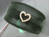 ESTATE .11CT DIAMOND 18K ROSE GOLD 3D HEART MESH STAINLESS STEEL BANGLE BRACELET