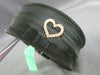 ESTATE .11CT DIAMOND 18K ROSE GOLD 3D HEART MESH STAINLESS STEEL BANGLE BRACELET