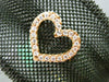 ESTATE .11CT DIAMOND 18K ROSE GOLD 3D HEART MESH STAINLESS STEEL BANGLE BRACELET