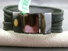 ESTATE .11CT DIAMOND 18K ROSE GOLD 3D HEART MESH STAINLESS STEEL BANGLE BRACELET